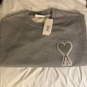 Mens Big AMI Heart Logo Crew Neck Sweatshirt
